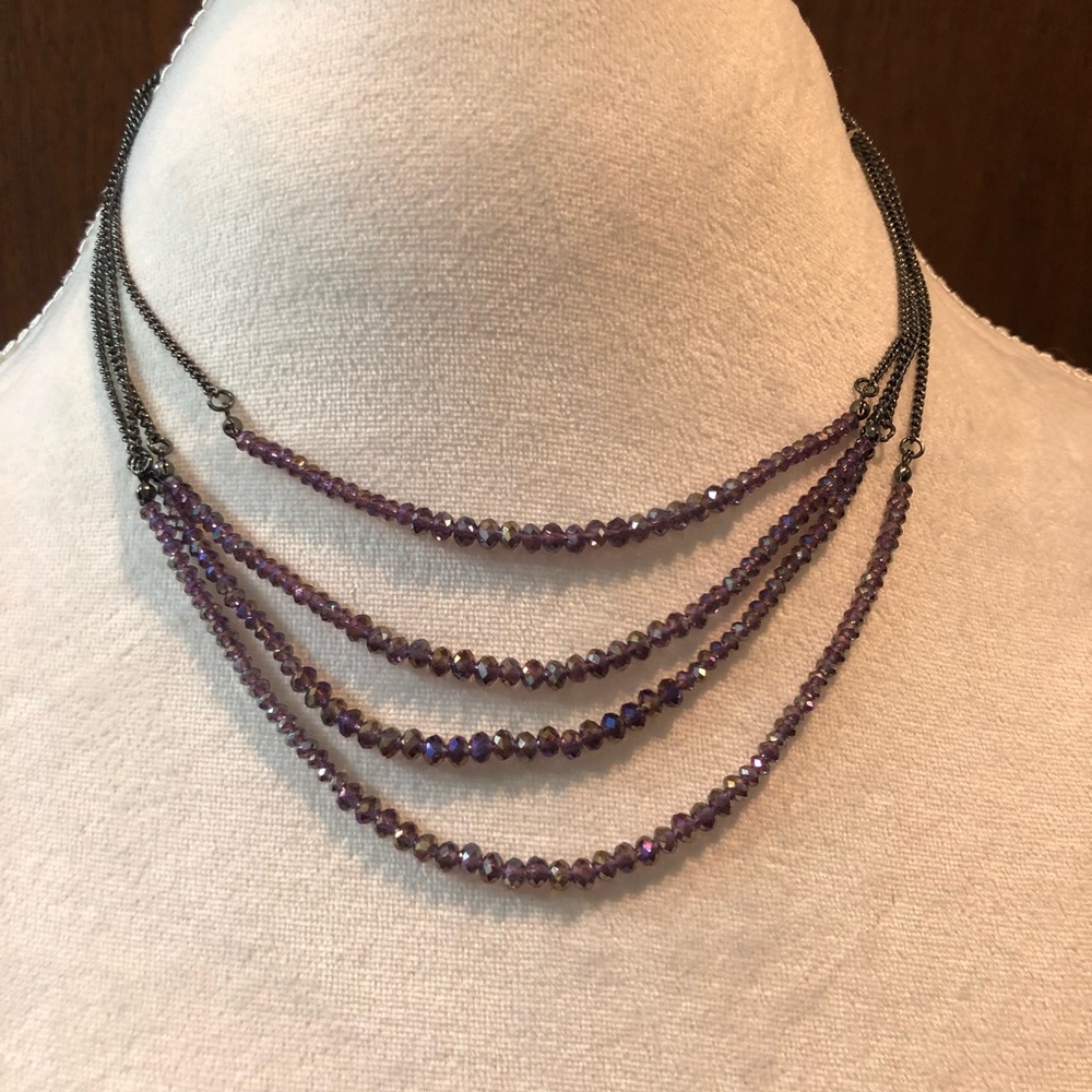 Kenneth Cole purple beaded necklace